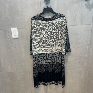 Black and White Patterned Dress. Brand Unknown